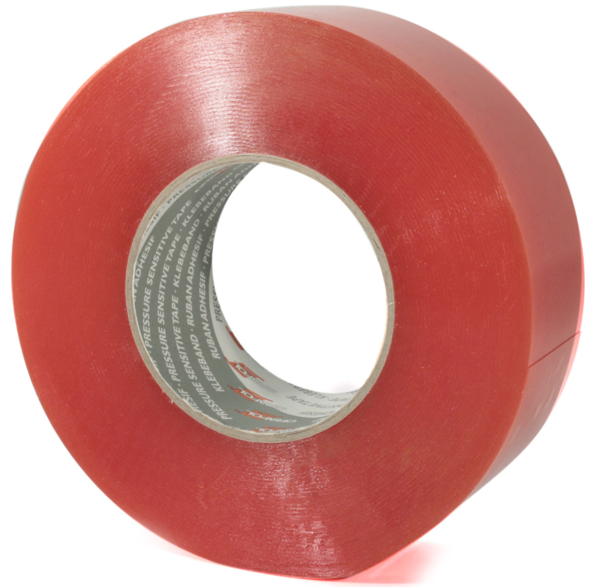 1IN x 55YD D/F CLEAR TAPE w/Red Liner