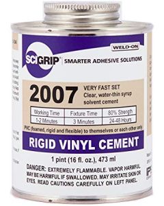 1 PINT CLEAR WELD-ON #2007 (PVC)