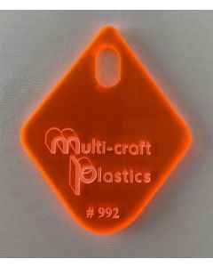 3mm 4x8FT ORANGE/RED FLUOR AC # 992